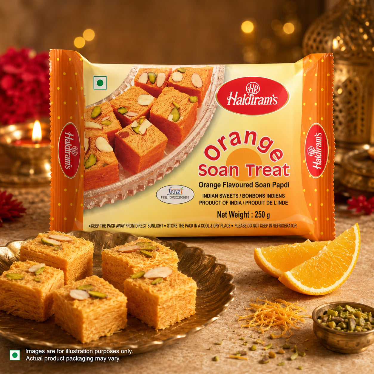 Soan Papdi (Orange Flavour)