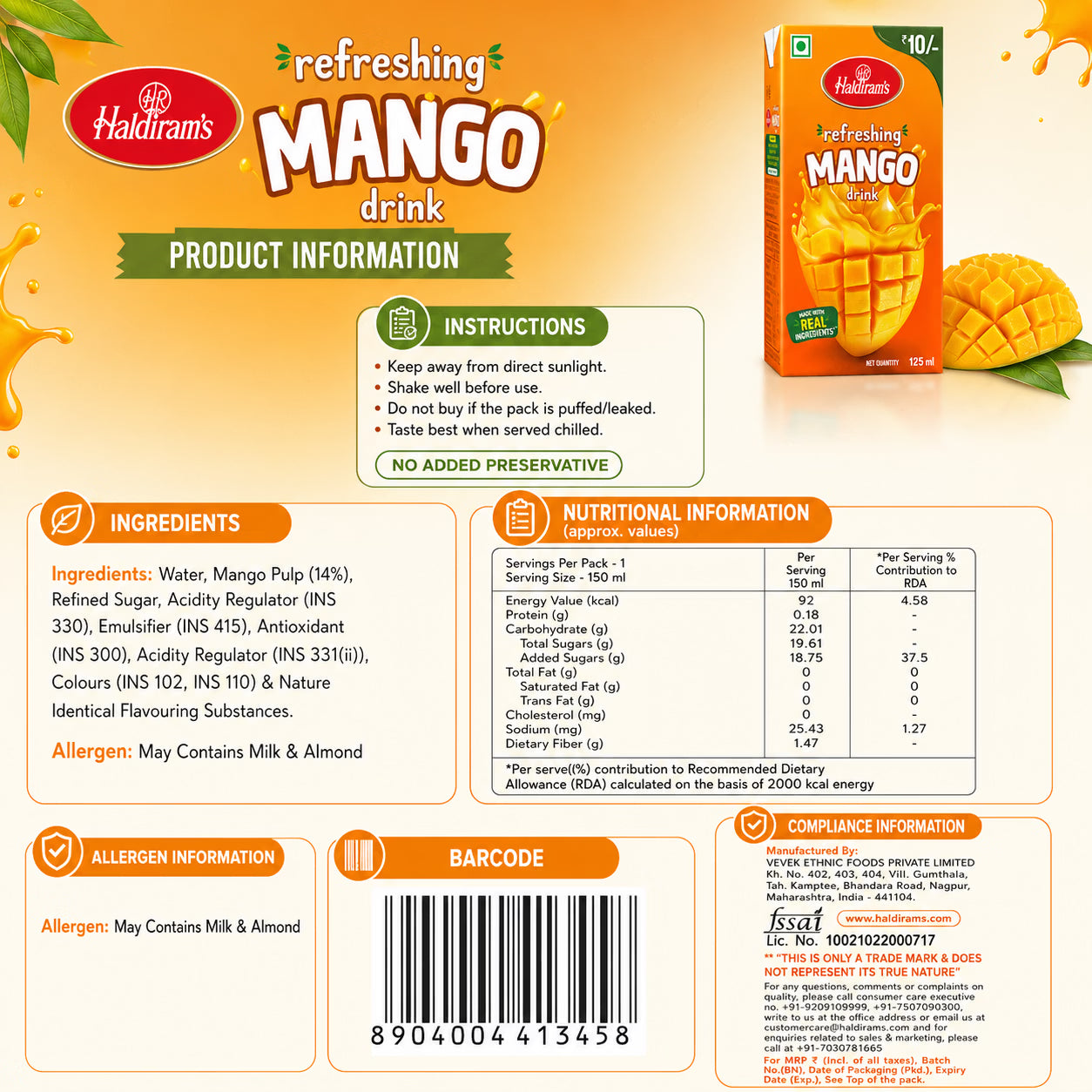 Mango Drink (Pack of 20)