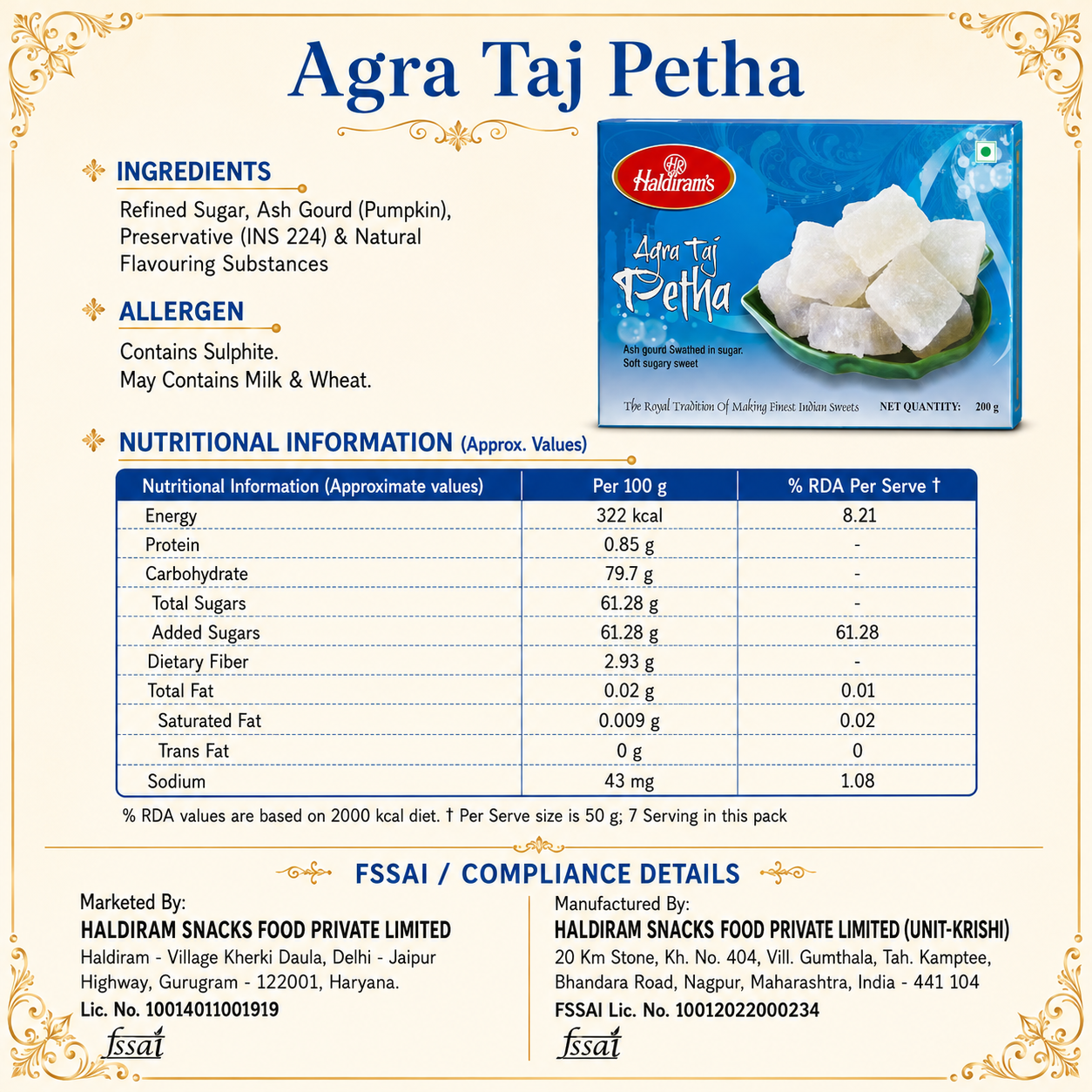 Agra Taj Petha
